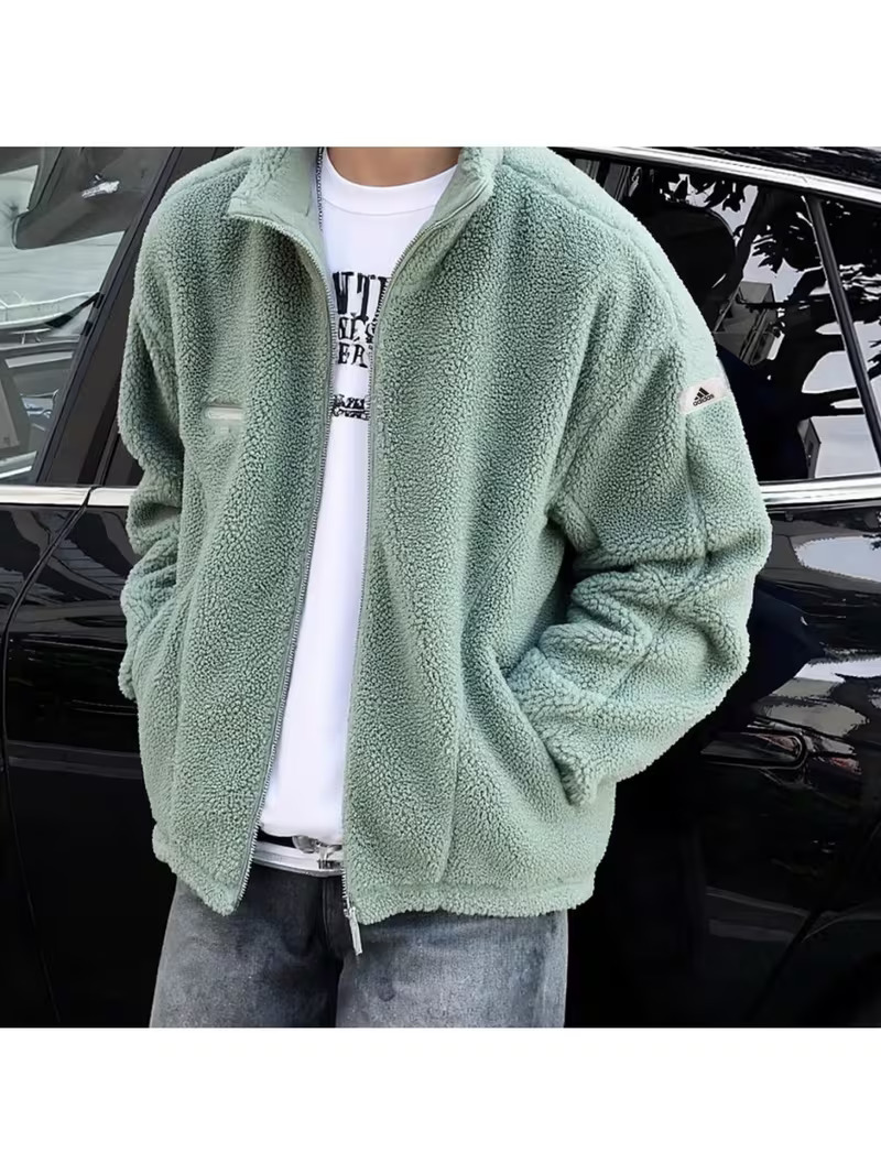 Męska i damska bluza sherpa adidas® z pełnym zamkiem i stojącym kołnierzem – ciepła na każdą okazję