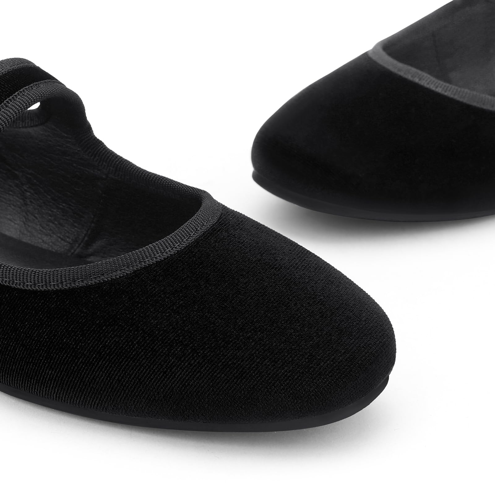 Womens Velvet Mary Jane Ballet Flats