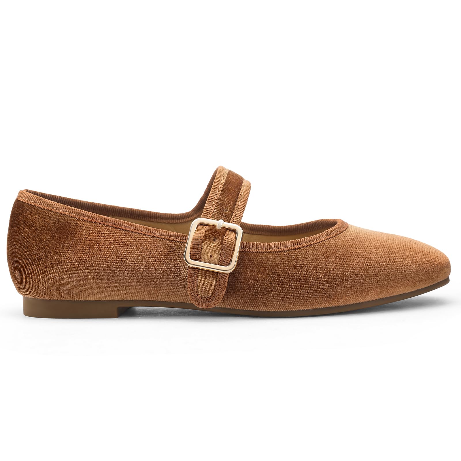 Womens Velvet Mary Jane Ballet Flats