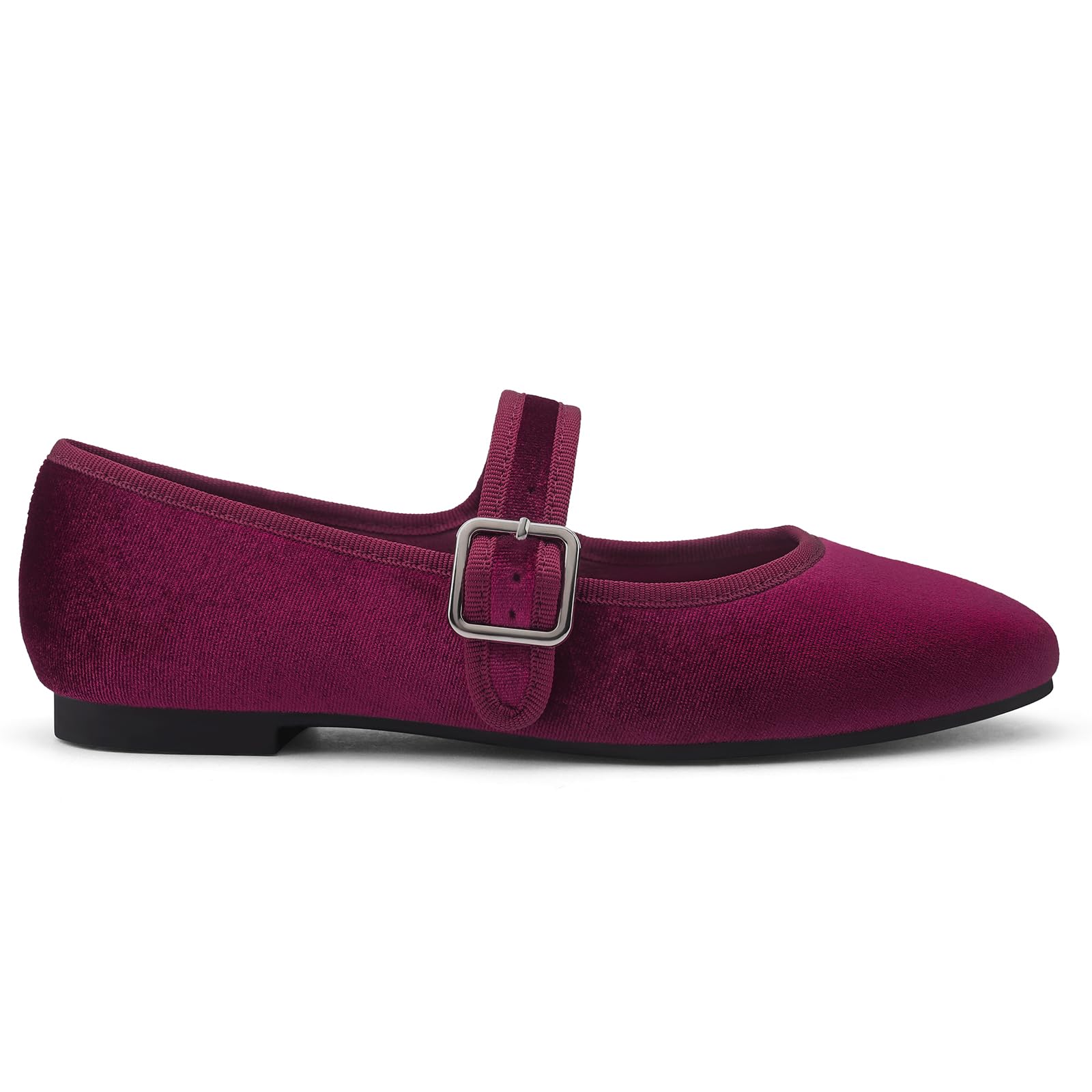 Womens Velvet Mary Jane Ballet Flats