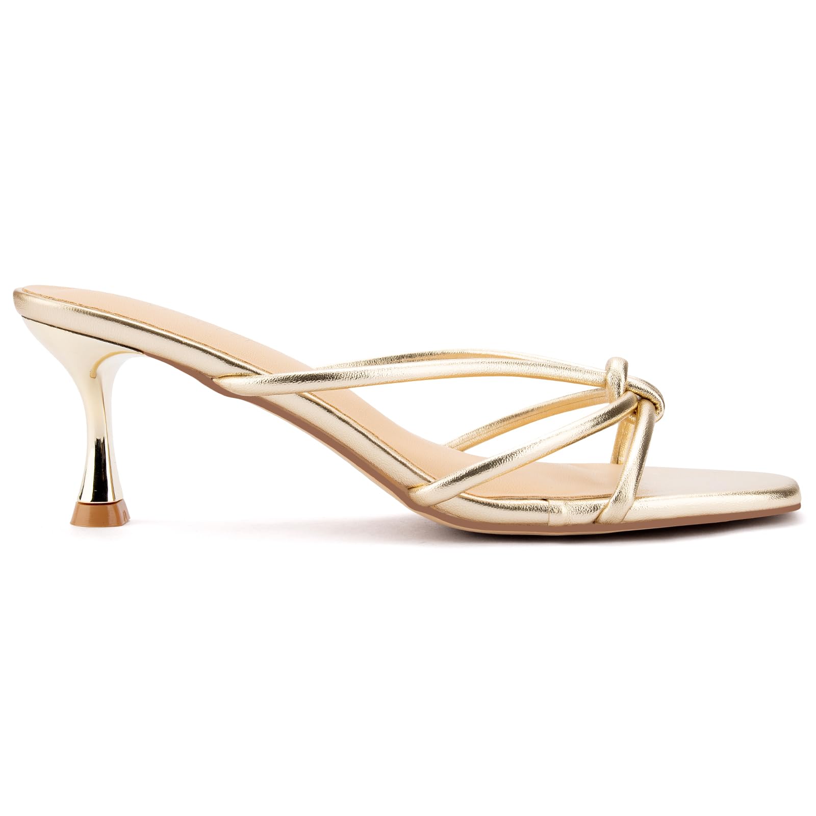 Womens Strappy Kitten Heels Square Open Toe Stiletto Heels