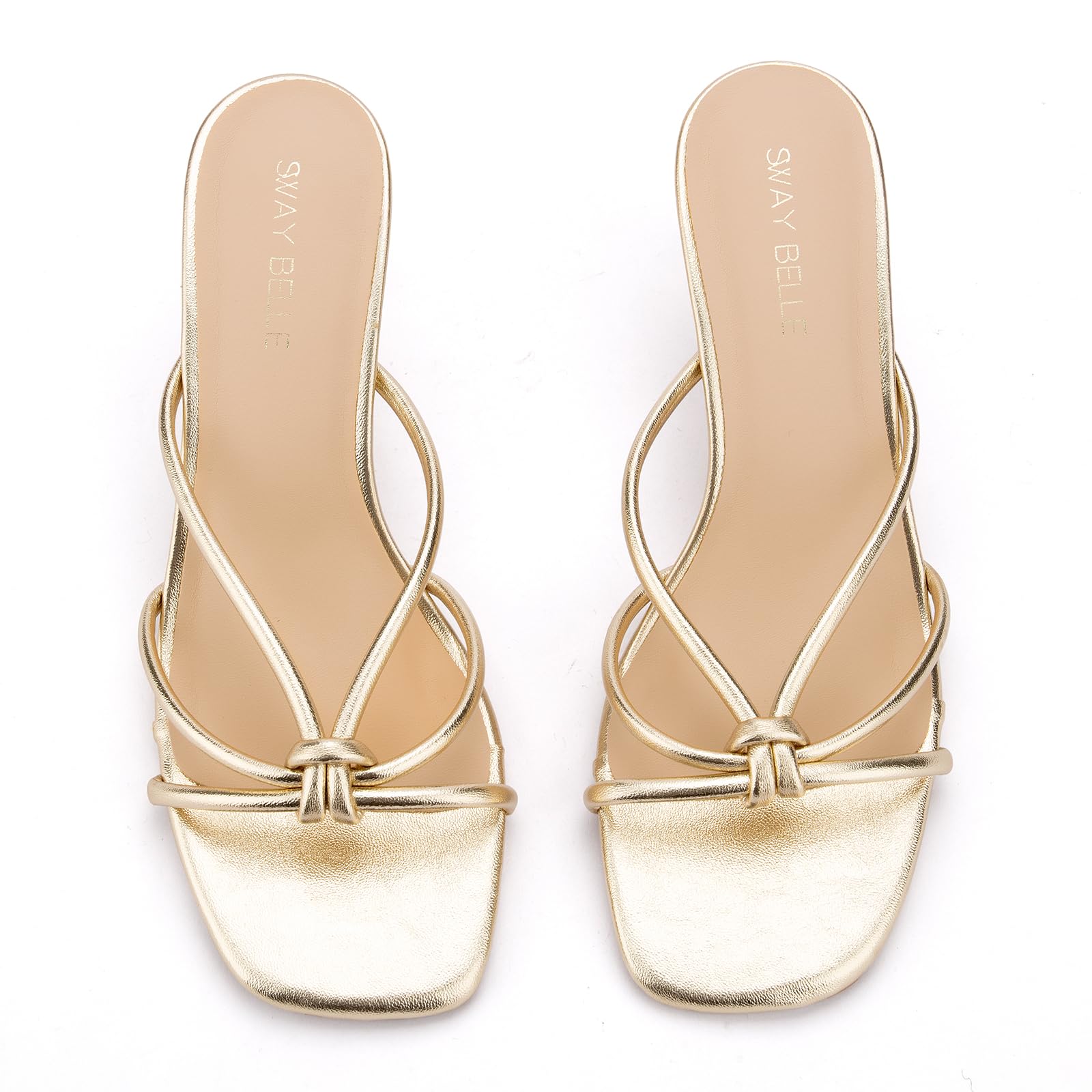 Womens Strappy Kitten Heels Square Open Toe Stiletto Heels