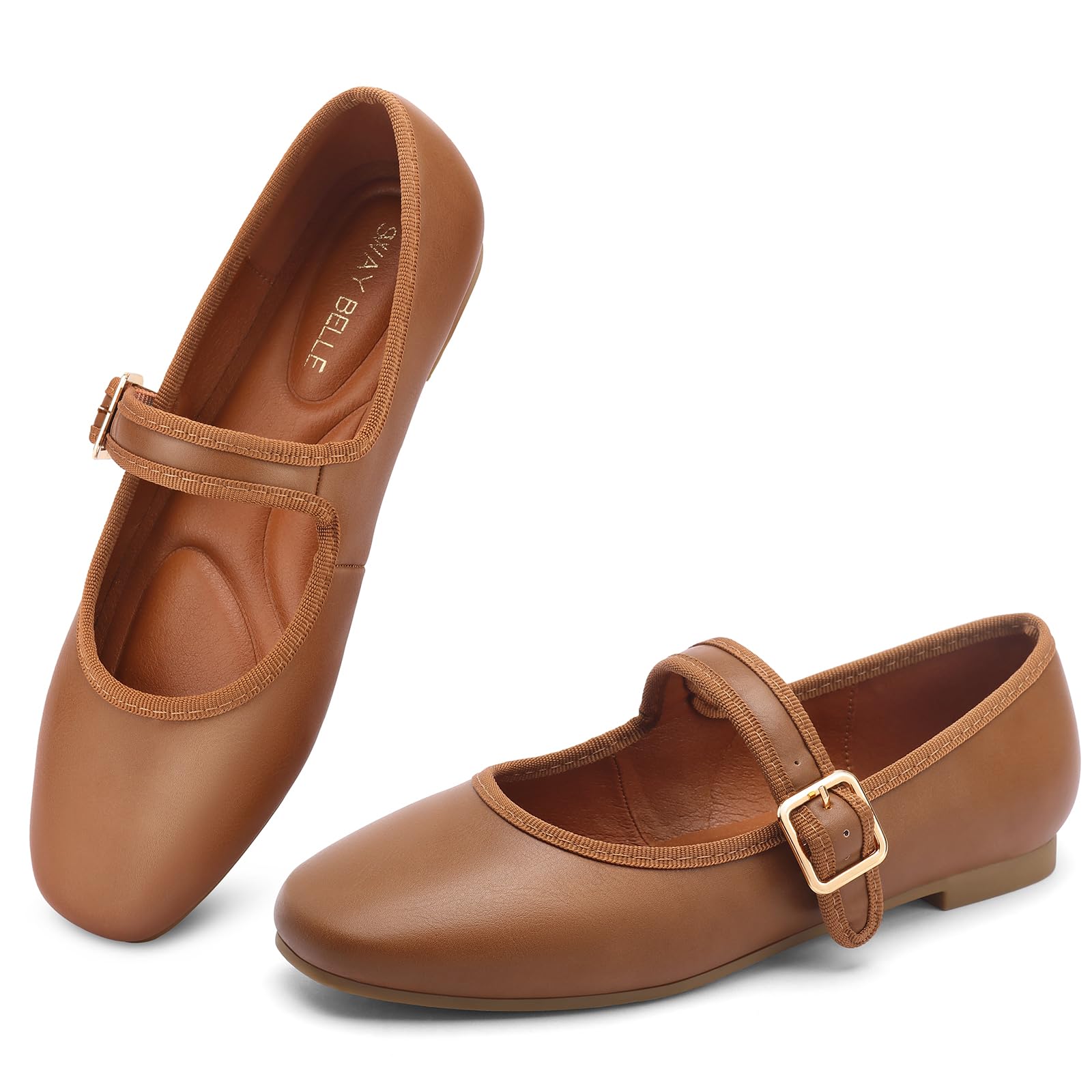 Womens Velvet Mary Jane Ballet Flats