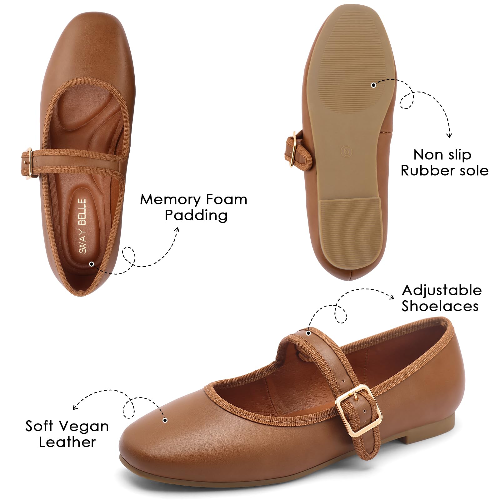 Womens Velvet Mary Jane Ballet Flats