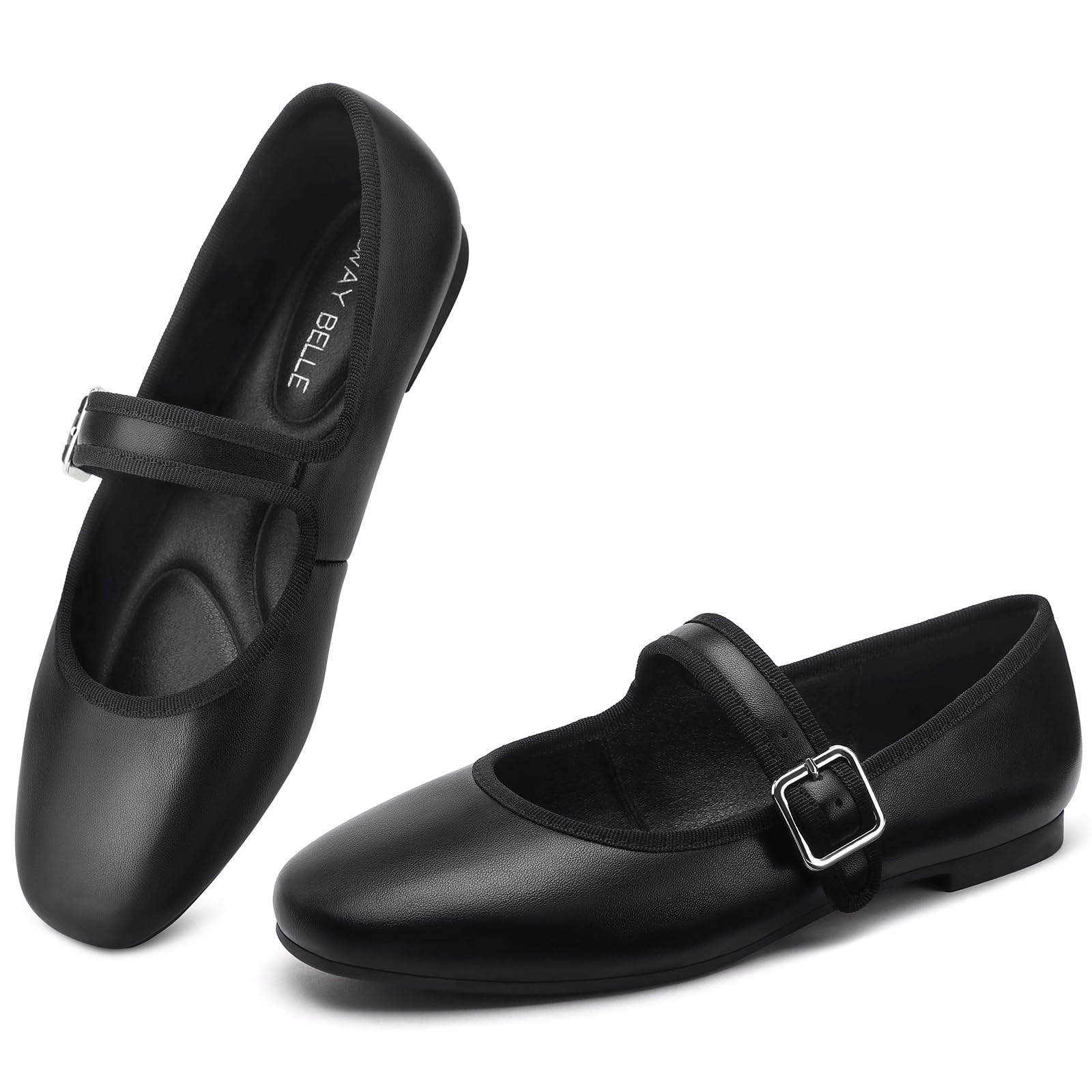 Womens Velvet Mary Jane Ballet Flats