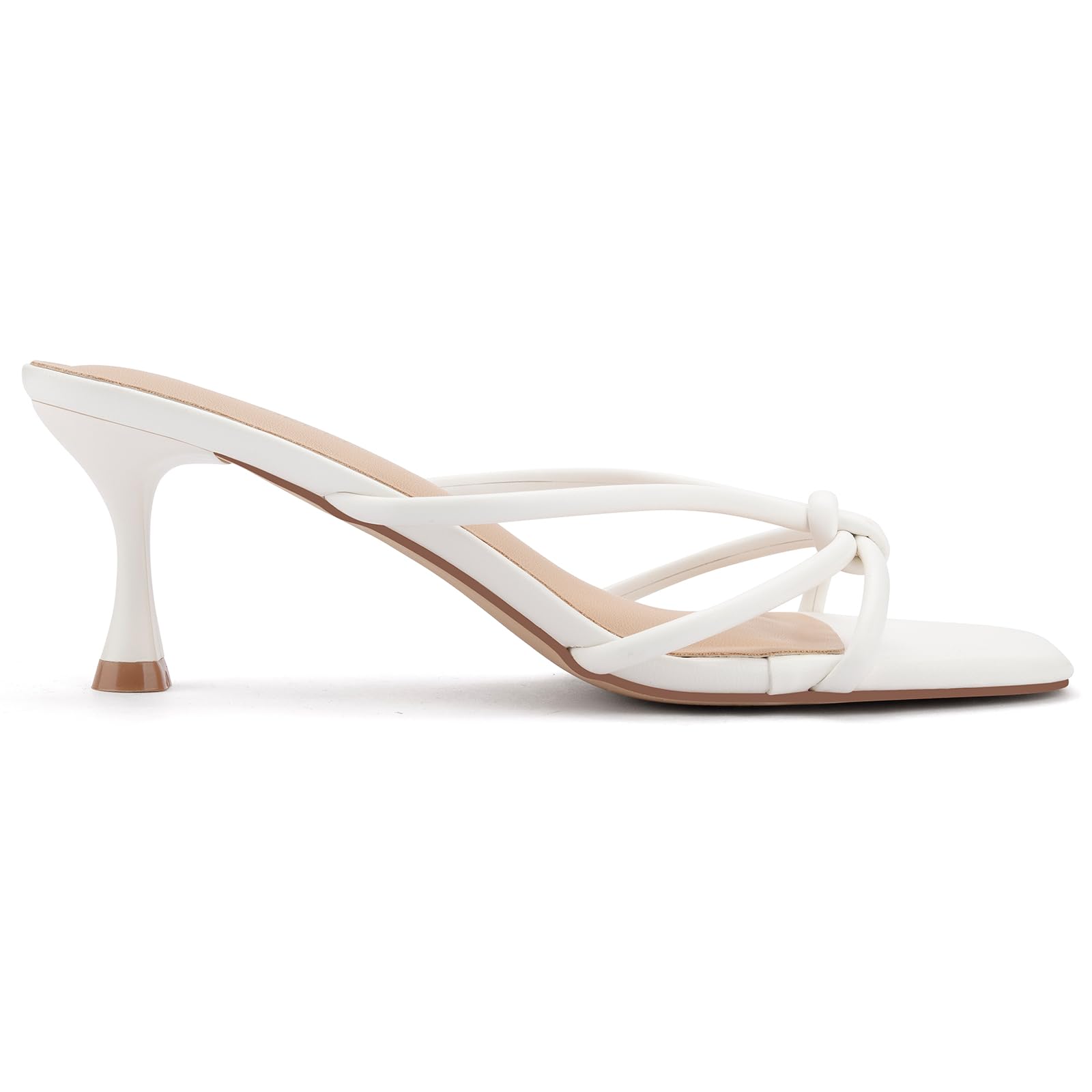 Womens Strappy Kitten Heels Square Open Toe Stiletto Heels