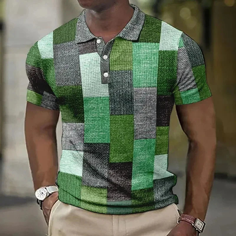 Stijlvol Poloshirt Met Ruitjesprint