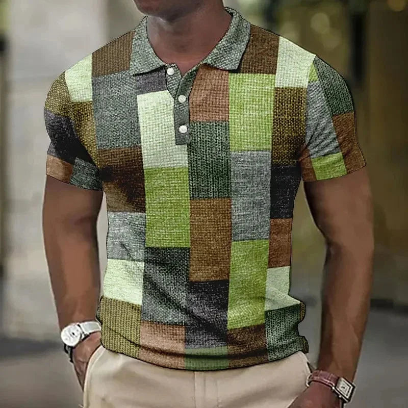 Stijlvol Poloshirt Met Ruitjesprint