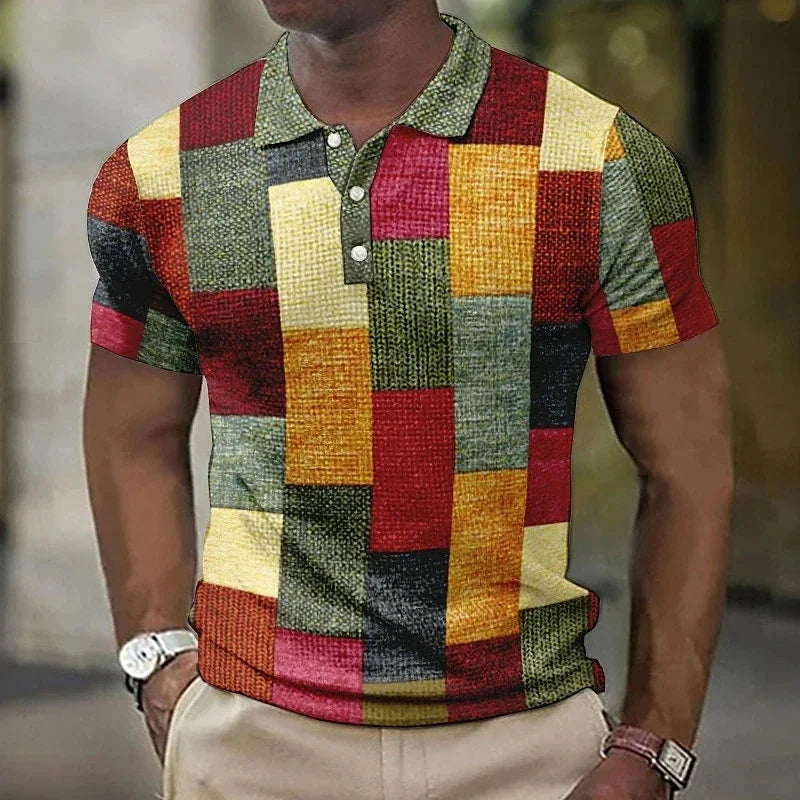Stijlvol Poloshirt Met Ruitjesprint
