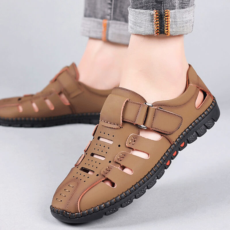 Laatste dag uitverkoop 50%-Stijlvol Leren Holle Sandalen