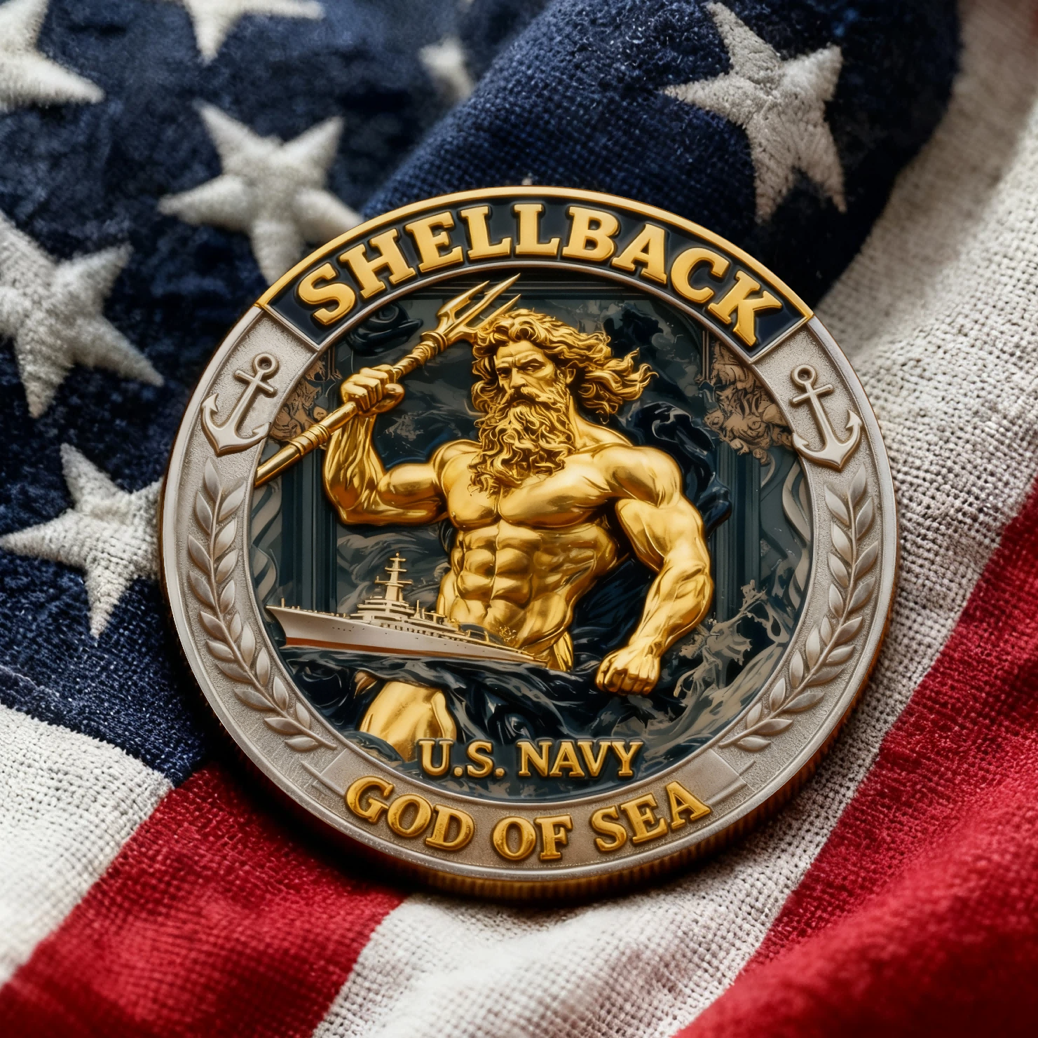 🏆Flash Sale 60% OFF - ⚓ SHELLBACK “GOD OF SEA” COMMEMORATIVE COIN🌊