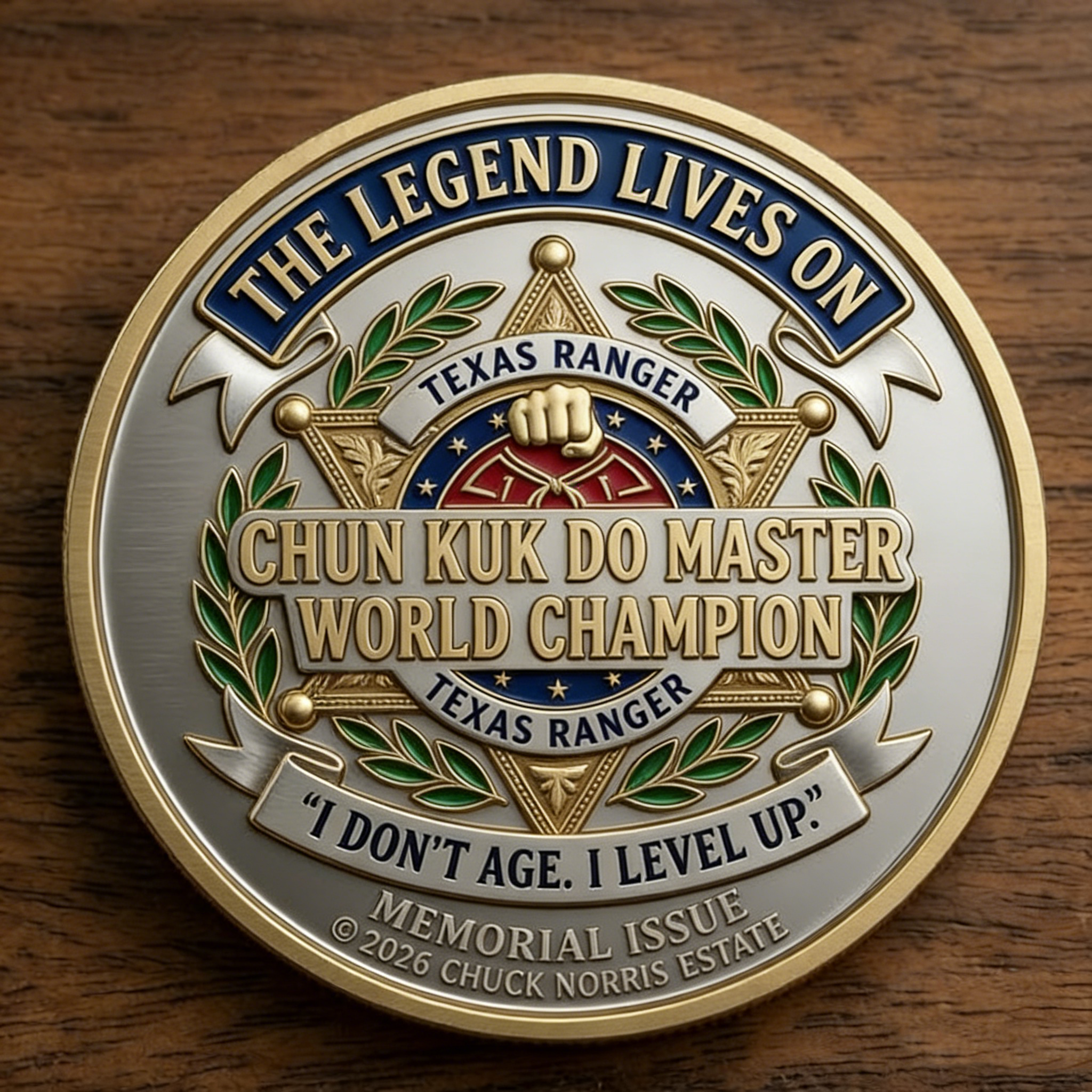 LEGENDS NEVER DIE: OWN THE DEFINITIVE CHUCK NORRIS CHALLENGE COIN
