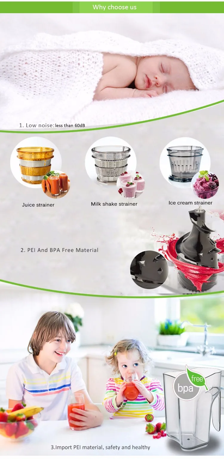 45RPM Promotional Competitive Price Wide Mouth Slow Whole Slow Juicer for Supermarket Italian Cold Press Juicer