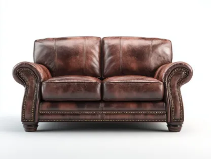 Sofá 2 plazas tapizado en cuero sintético 170x90x88 cm - marrón oscuro - diseño clásico para salón-Havengobase