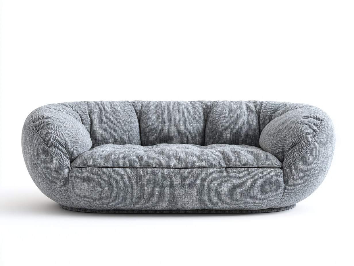 Sofá 3 plazas tapizado en tela 210x95x80 cm - gris - diseño moderno para sala de estar-Havengobase