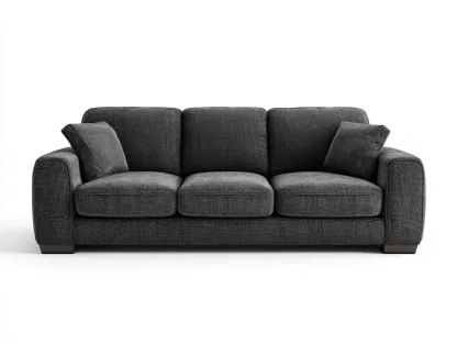 Sofá 3 plazas de tela 210x90x85 cm gris oscuro para sala de estar - diseño moderno-Havengobase