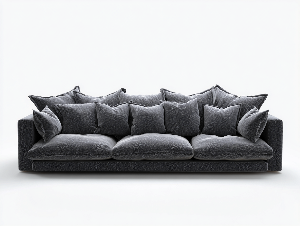 Sofá 3 plazas tapizado tela 230x95x85 cm - gris oscuro - diseño moderno para salon-Havengobase