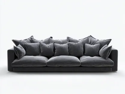 Sofá 3 plazas tapizado tela 230x95x85 cm - gris oscuro - diseño moderno para salon-Havengobase