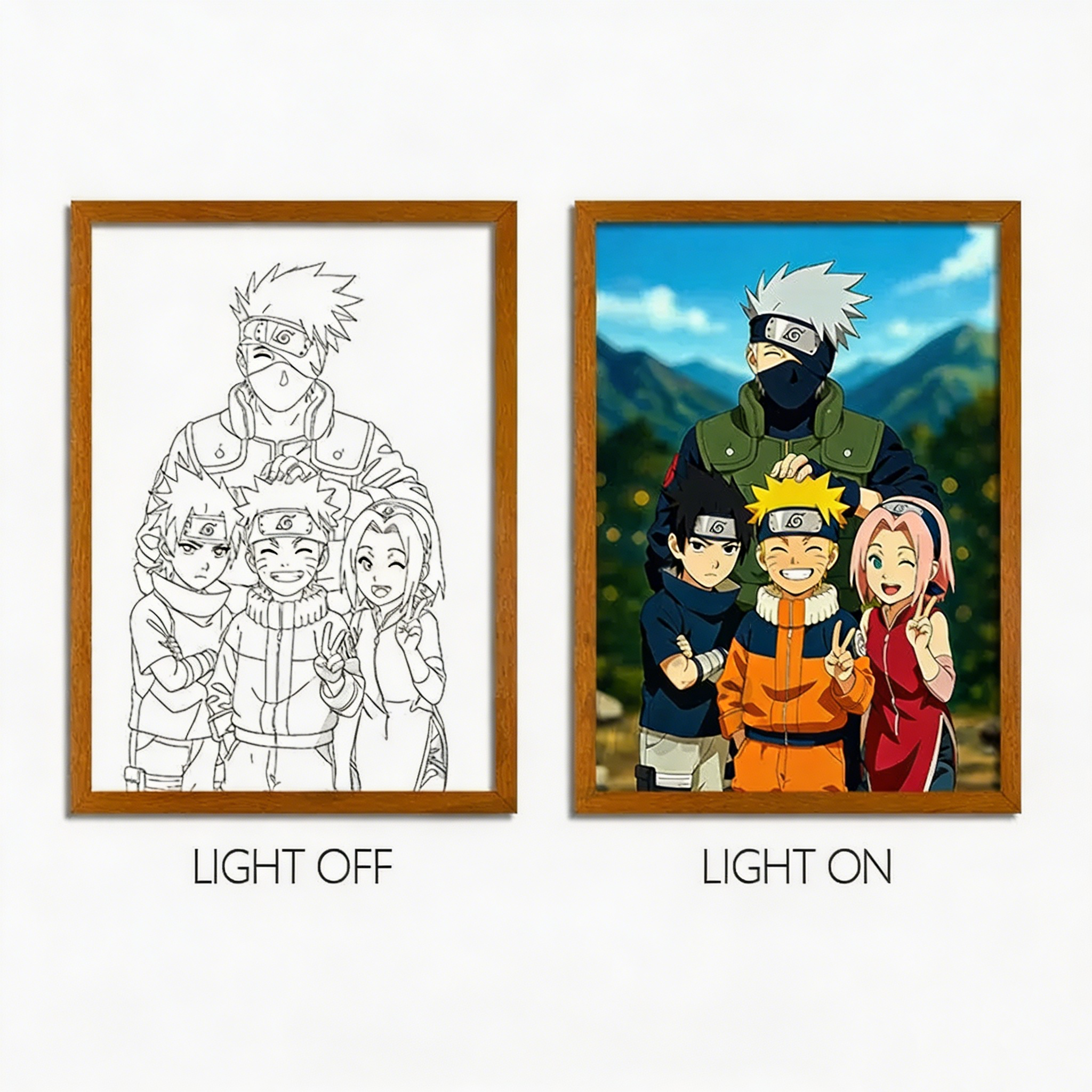 MORE SERIES - Naruto Jinchuriki & Tailed Beasts LED Light Painting, Anime Wall Decor
