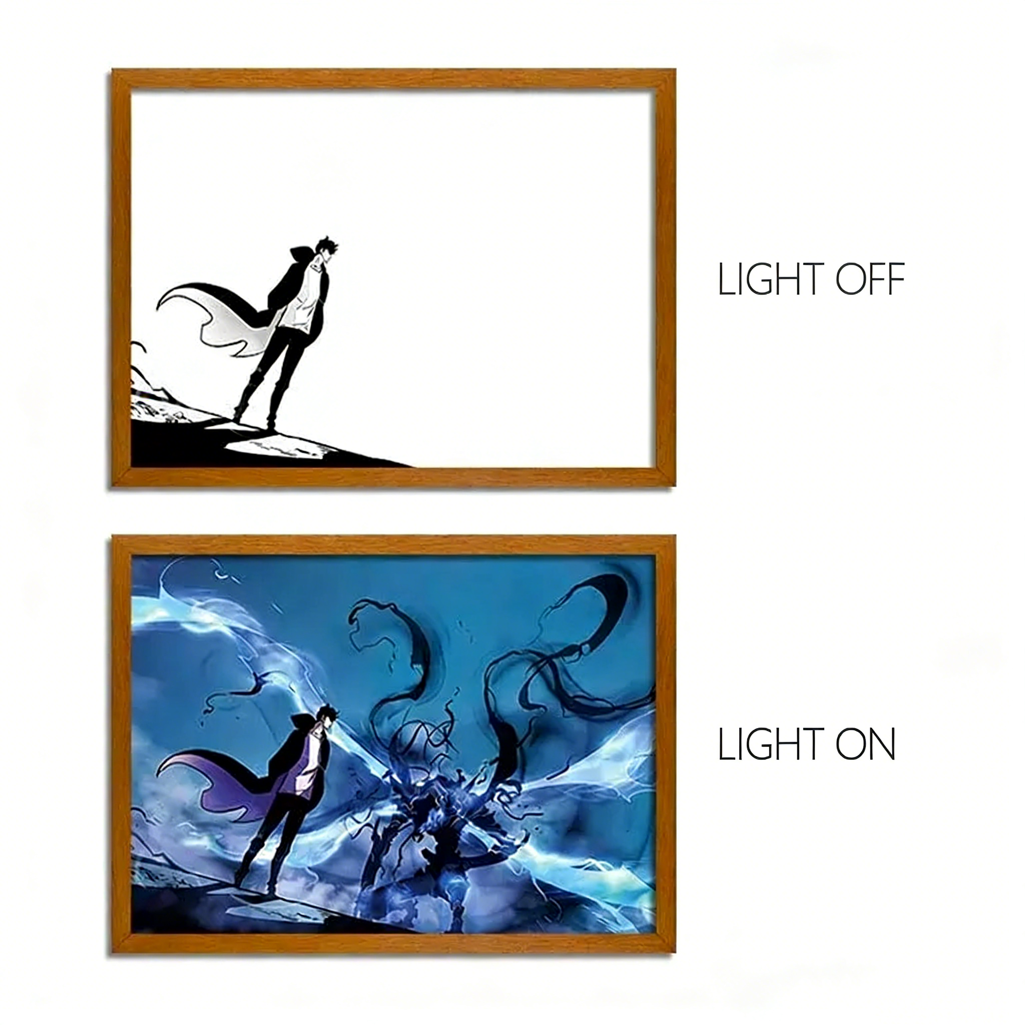 SOLO LEVELING - Solo Leveling Sung Jin-Woo LED Light Painting, Anime Wall Decor