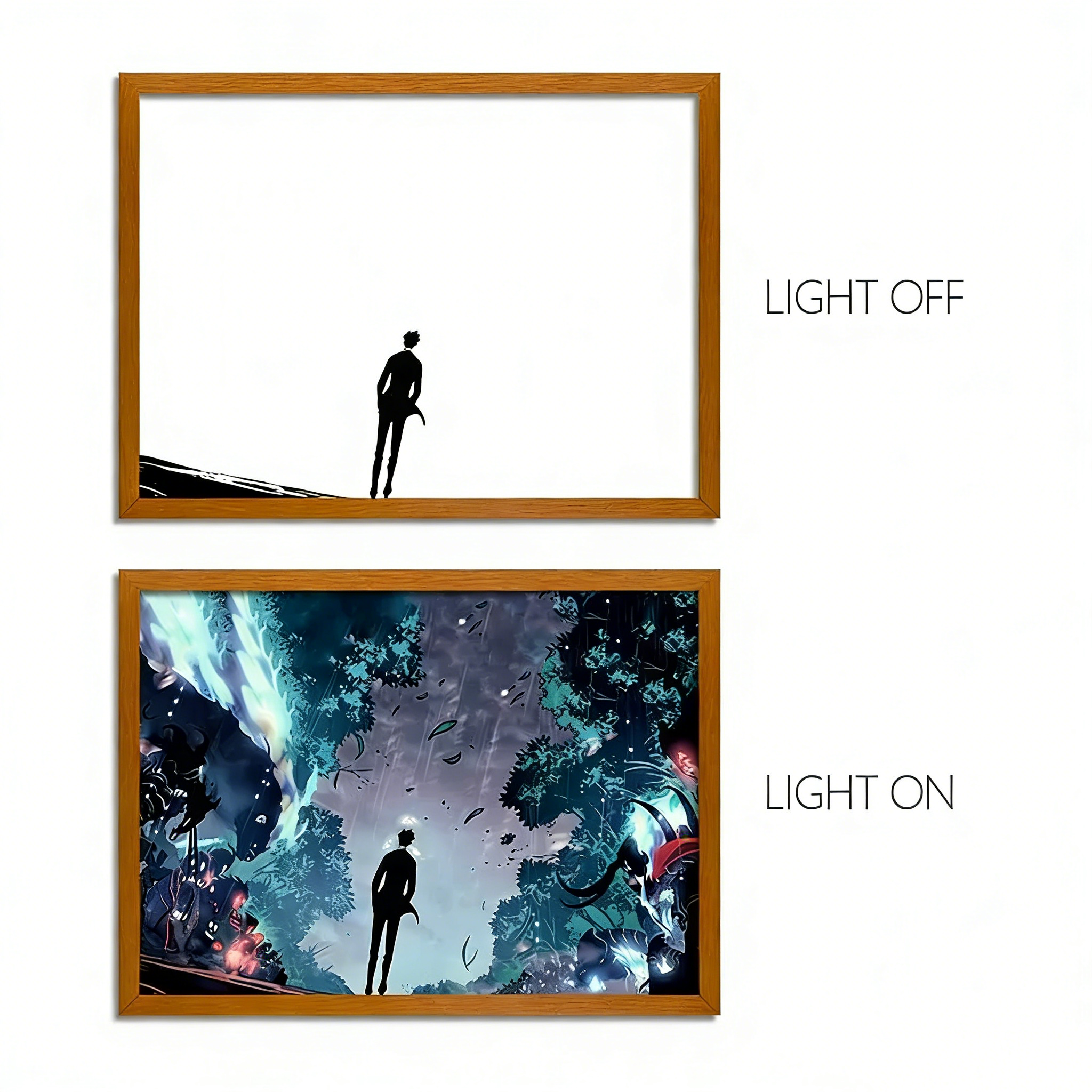 SOLO LEVELING - Solo Leveling Sung Jin-Woo LED Light Painting, Anime Wall Decor