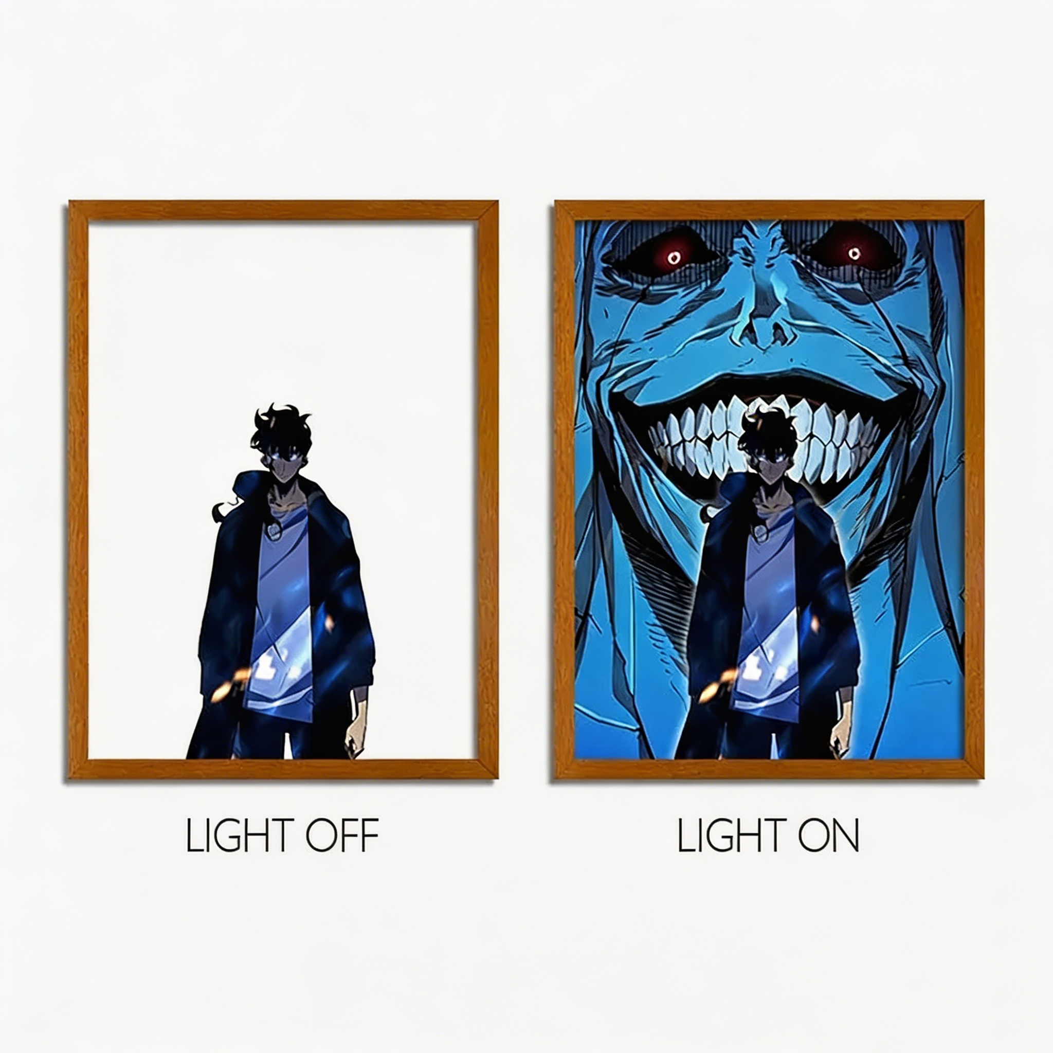 SOLO LEVELING - Solo Leveling Sung Jin-Woo LED Light Painting, Anime Wall Decor
