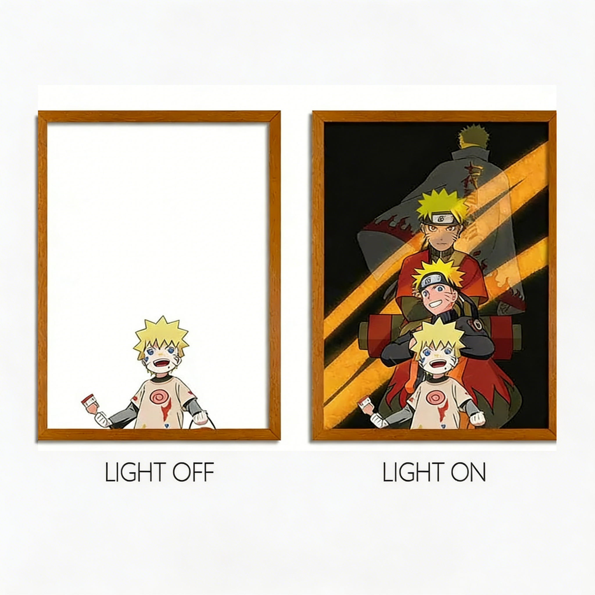 MORE SERIES - Naruto Jinchuriki & Tailed Beasts LED Light Painting, Anime Wall Decor