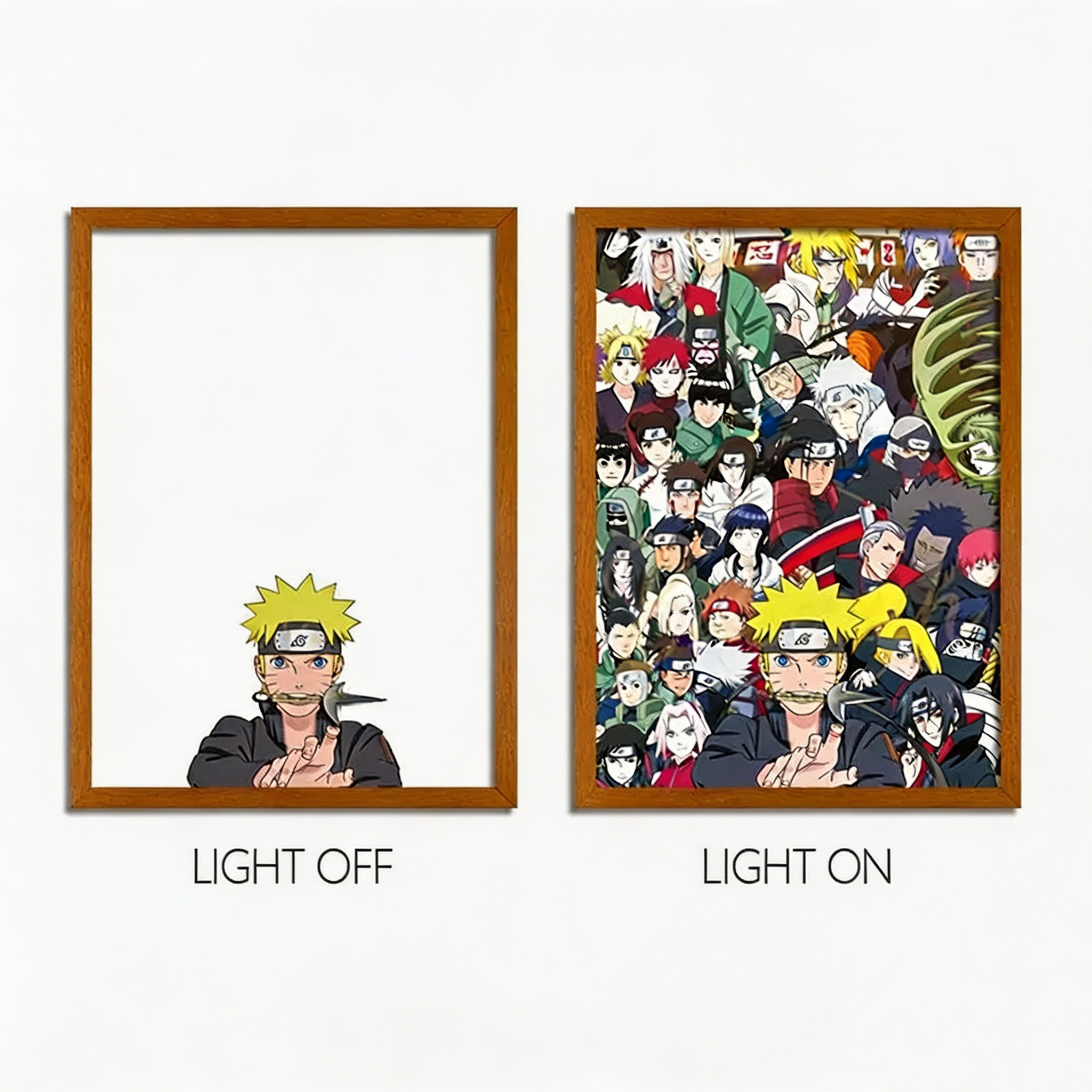 MORE SERIES - Naruto Jinchuriki & Tailed Beasts LED Light Painting, Anime Wall Decor