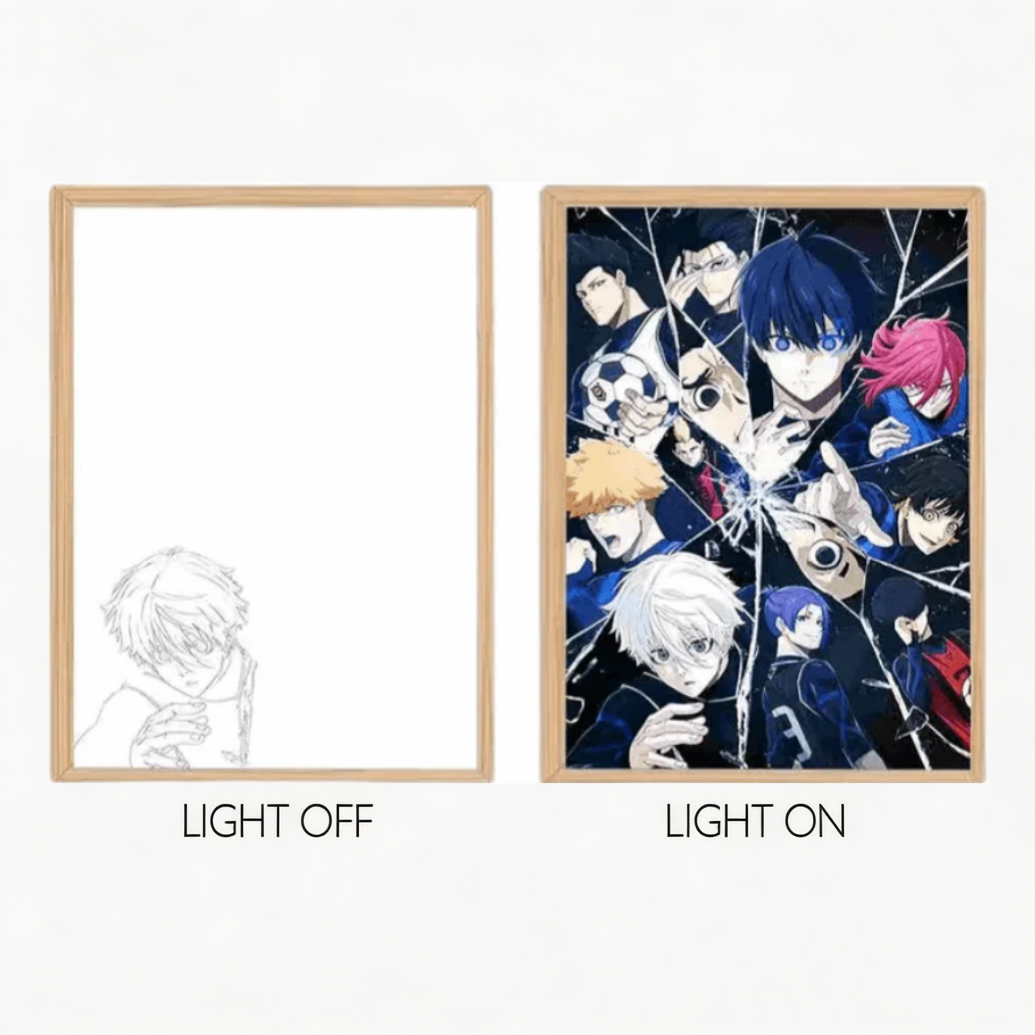 MORE SERIES - Blue Lock Isagi & Team LED Light Art, Soccer Anime Group Glow Painting