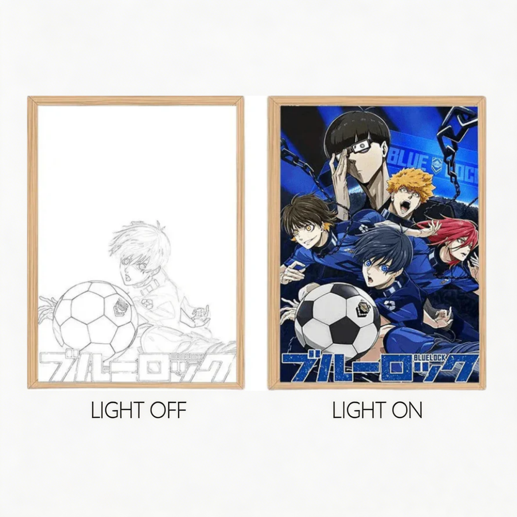 MORE SERIES - Blue Lock Isagi & Team LED Light Art, Soccer Anime Group Glow Painting