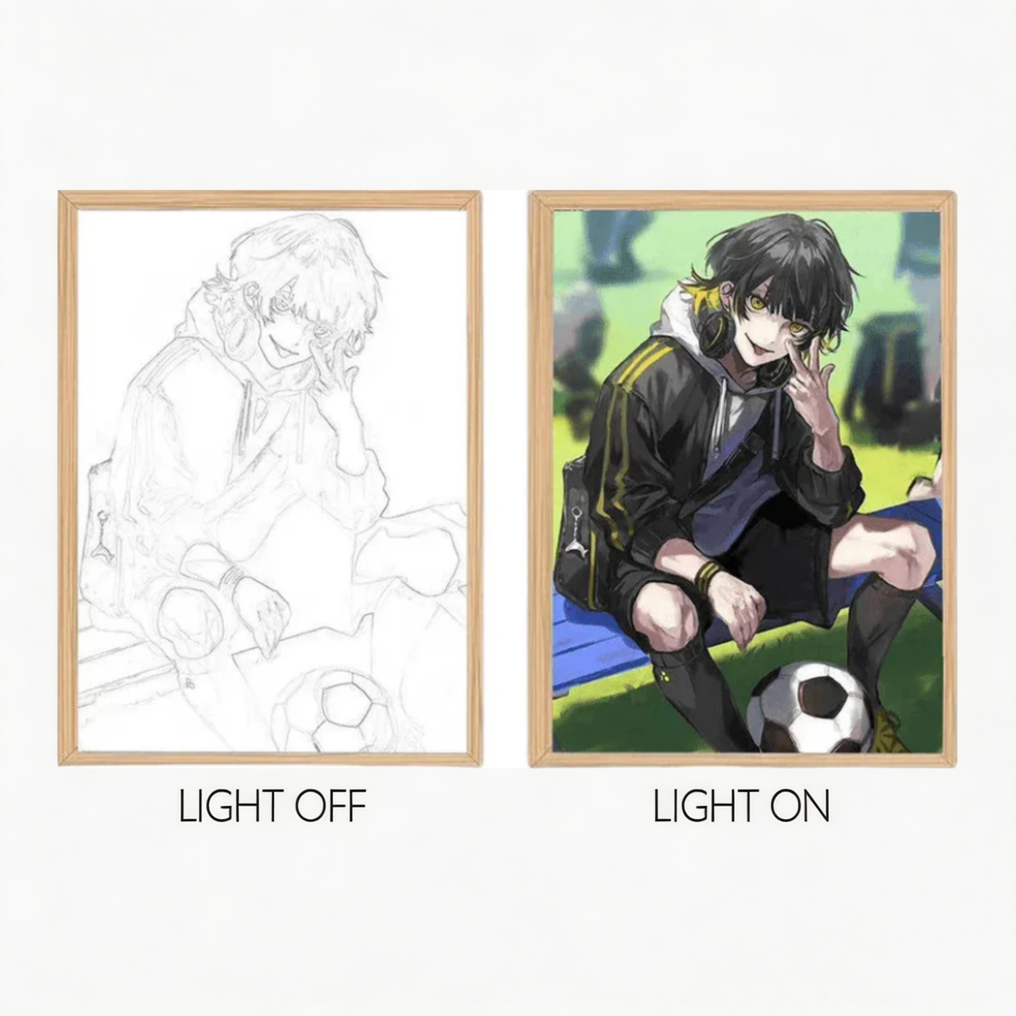 MORE SERIES - Blue Lock Isagi & Team LED Light Art, Soccer Anime Group Glow Painting