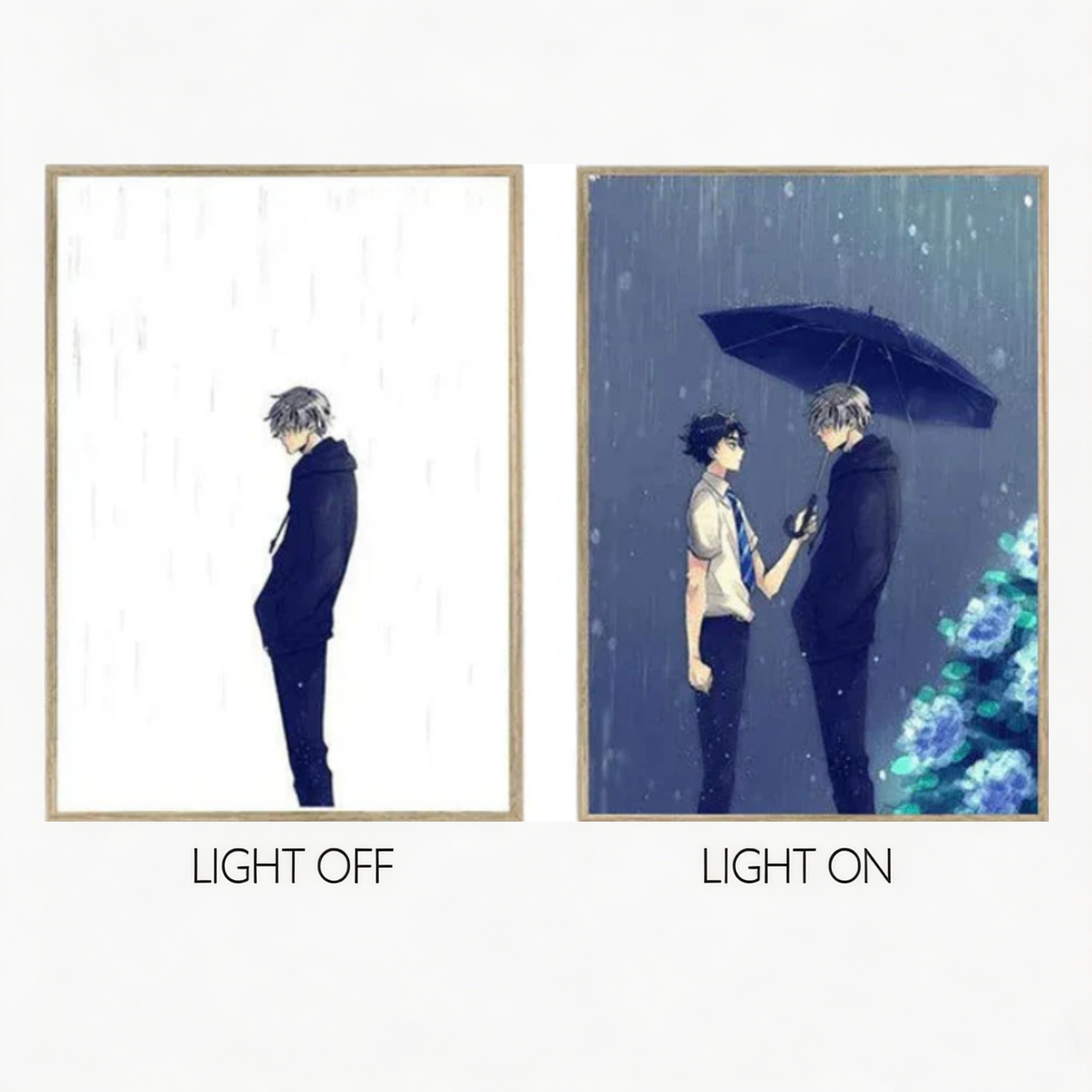 MORE SERIES - Haikyuu LED Light Painting, Hinata Kageyama Volleyball Anime Wall Decor