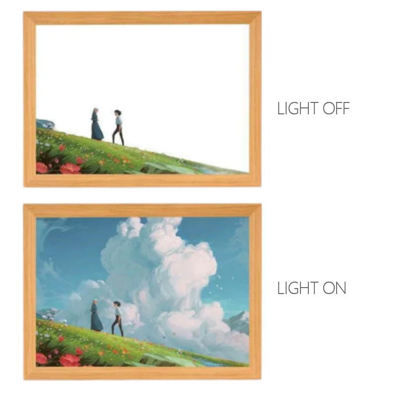 MORE SERIES - Howl & Sophie LED Light Art, Howl's Moving Castle Anime Glow Painting