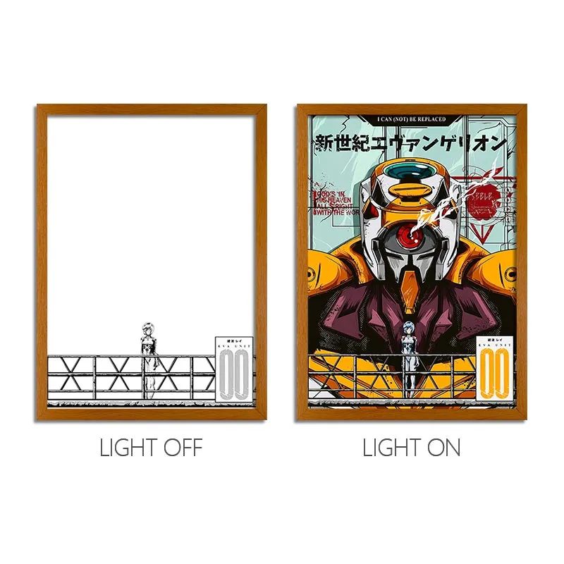 MORE SERIES - Asuka EVA Unit-02 LED Light Art, Neon Genesis Evangelion Anime Glow Painting
