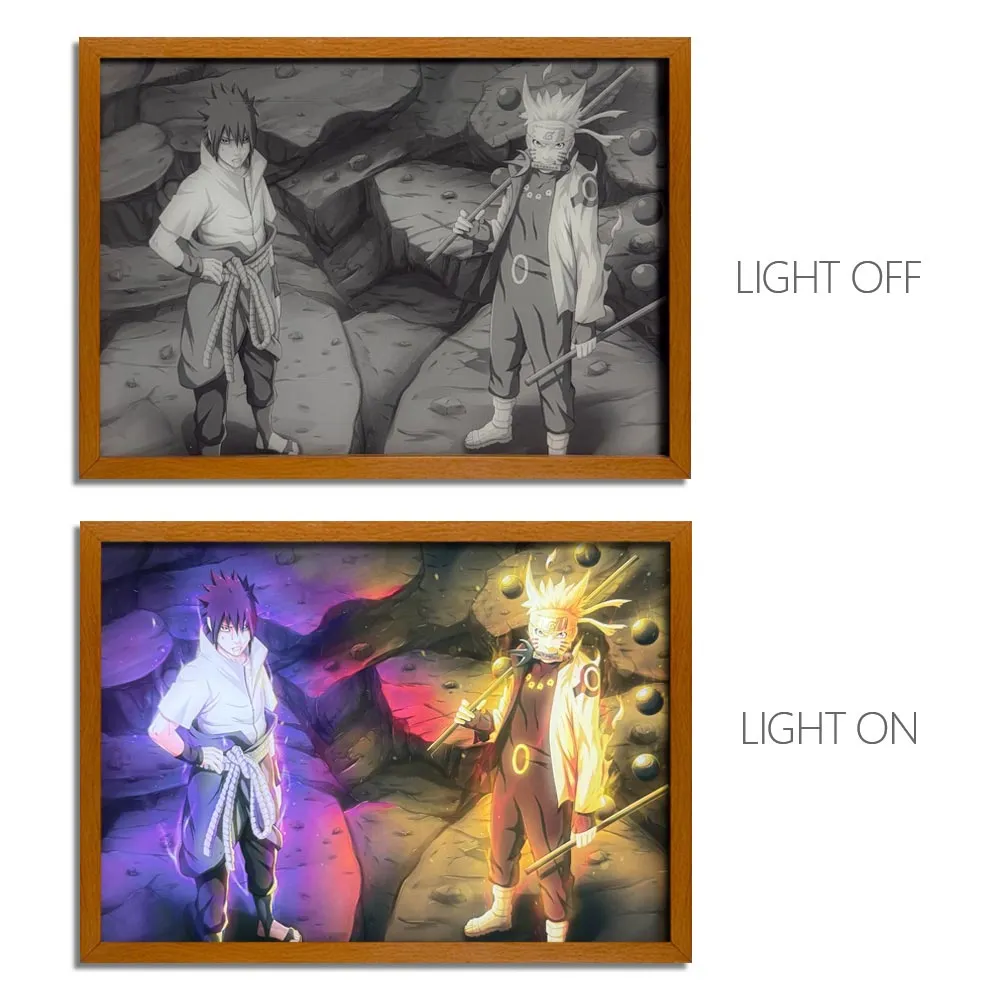 MORE SERIES - Naruto Jinchuriki & Tailed Beasts LED Light Painting, Anime Wall Decor
