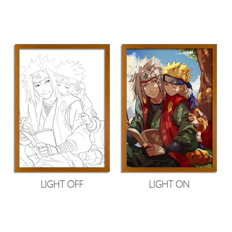 MORE SERIES - Naruto Jinchuriki & Tailed Beasts LED Light Painting, Anime Wall Decor