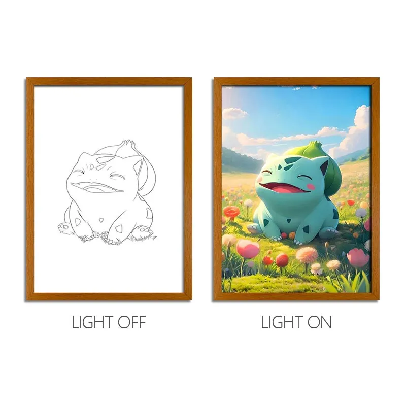 POKEMON - Pikachu Flower Garden LED Light Art, Pokemon Cute Anime Glow Painting