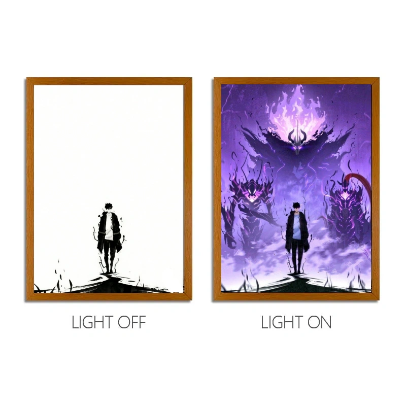 SOLO LEVELING - Solo Leveling Sung Jin-Woo LED Light Painting, Anime Wall Decor
