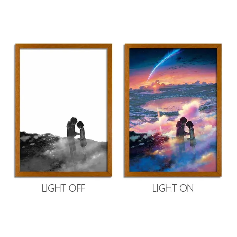 MORE SERIES - Your Name Taki & Mitsuha LED Light Art, Anime Comet Scene Glow Painting