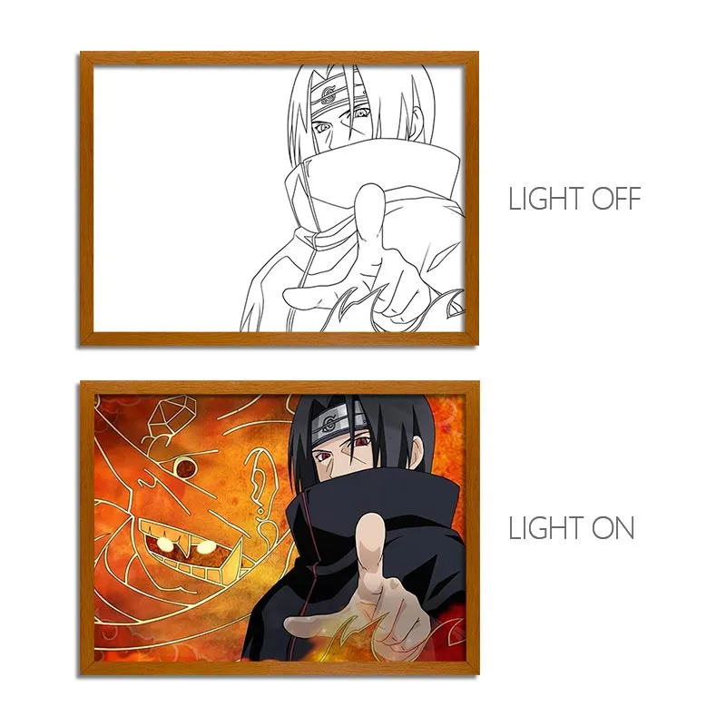MORE SERIES - Naruto Jinchuriki & Tailed Beasts LED Light Painting, Anime Wall Decor