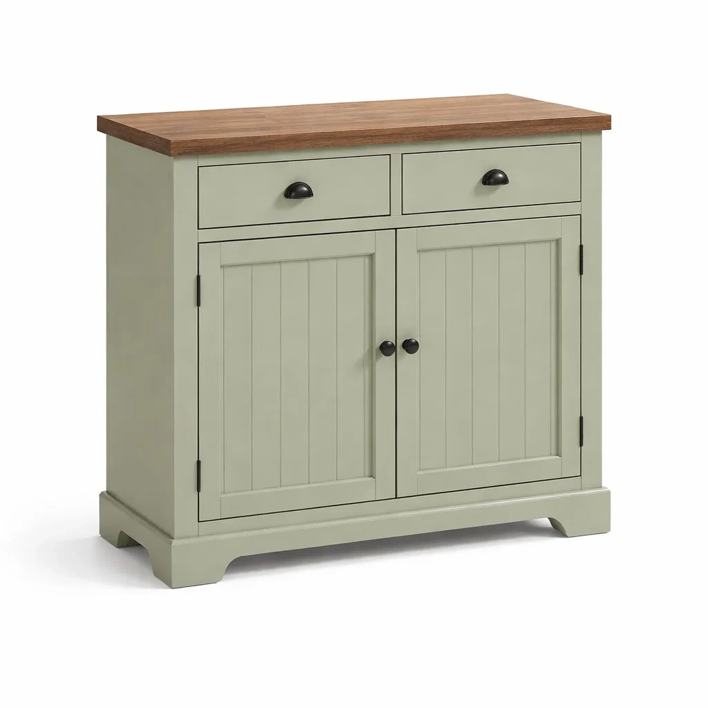 Buffet en bois massif avec tiroirs et portes-DECORLIVINGO