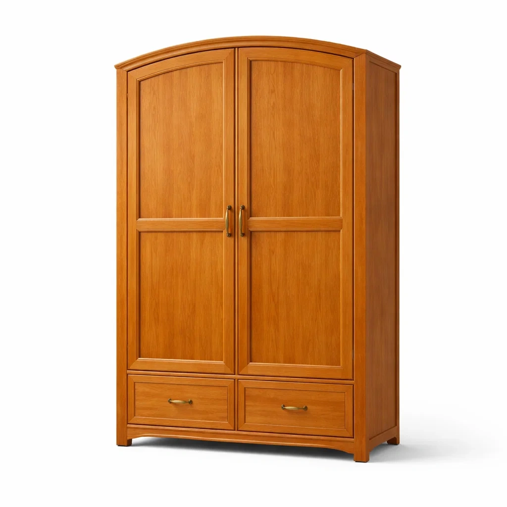 Armoire en bois d hévéa armoire avec portes et tiroirs-NESTPARADISE