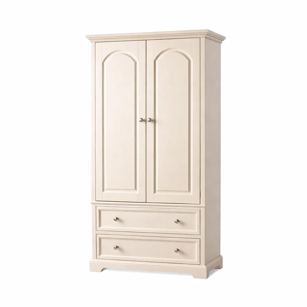 Armoire en bois de pin armoire avec portes et tiroirs-NESTPARADISE