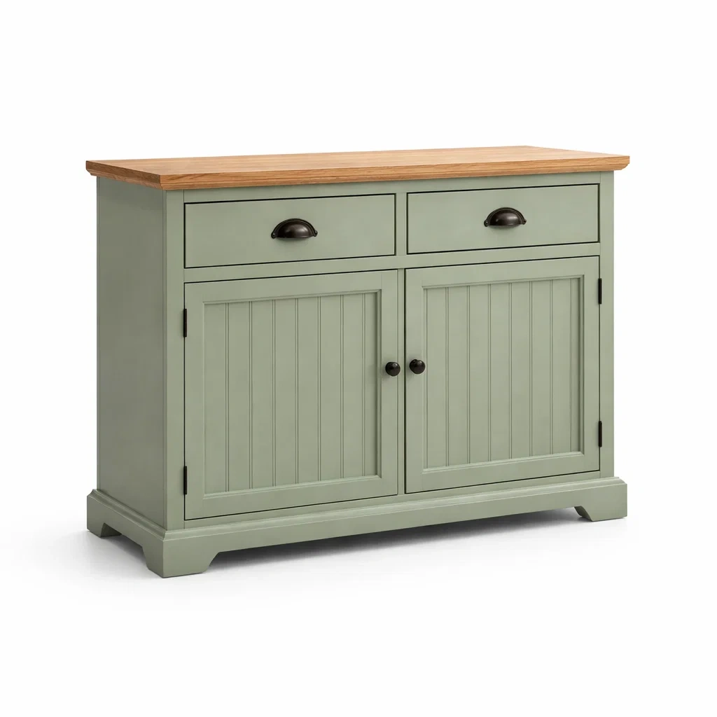 Buffet en bois avec plateau en chêne vert et chêne-NESTPARADISE