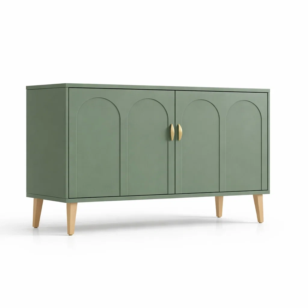 Buffet en bois vert avec portes-NESTPARADISE