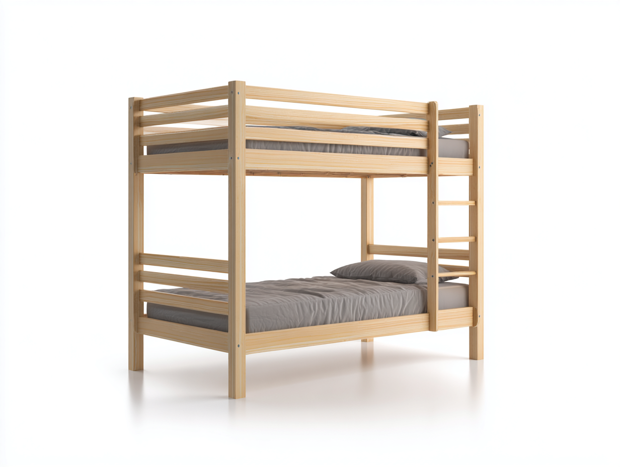 Etagenbetten-Massivholz-210 x 100 x 168 cm-Natur-Moderner Stil-Roomgethut