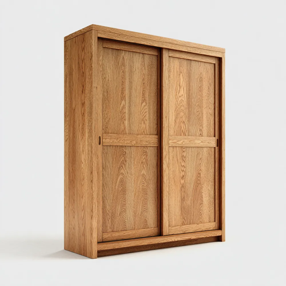 Eichenholz Kleiderschrank mit Schiebetüren 200x220x60 cm