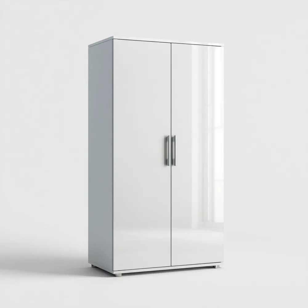 Kleiderschrank Hochglanz MDF 180x80x50 cm - Weiß