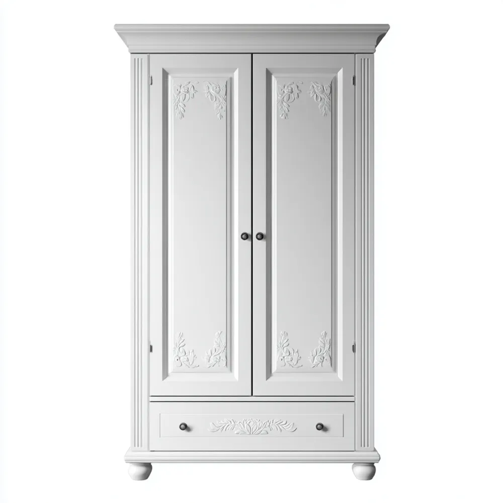 Kleiderschrank MDF-Holz 190x80x50 cm - Weiß