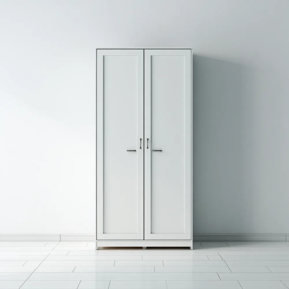 Kleiderschrank aus MDF mit Zwei Türen Weiß